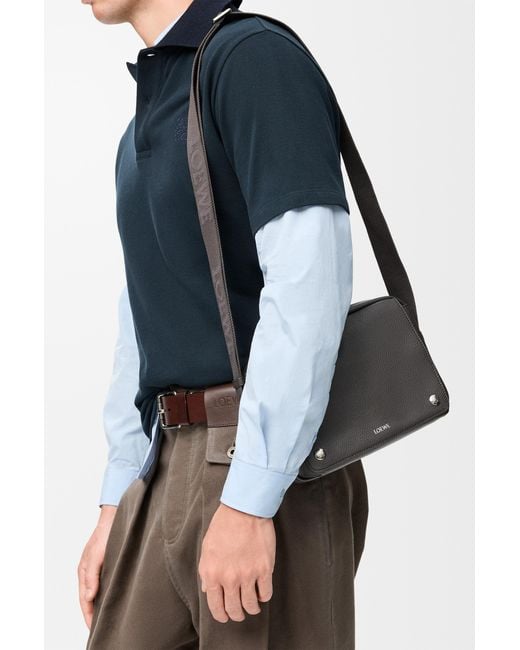Loewe Gray Pebble Messenger Bag Medium for men