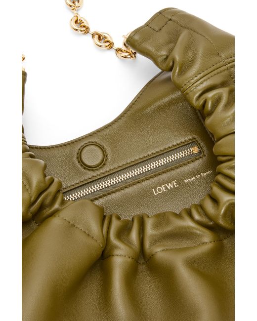 Loewe Green Small Squeeze Bag In Nappa Lambskin