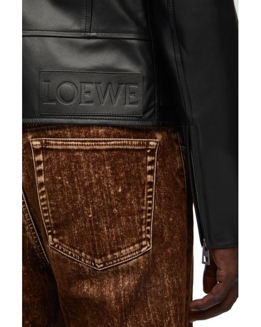 Loewe Black Luxury Biker Jacket In Nappa Lambskin for men