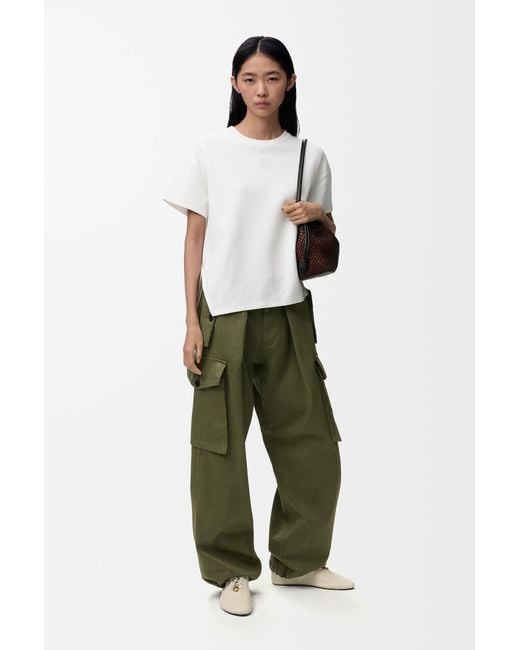 Loewe Multicolor Luxury Asymmetric T-shirt In Cotton Blend