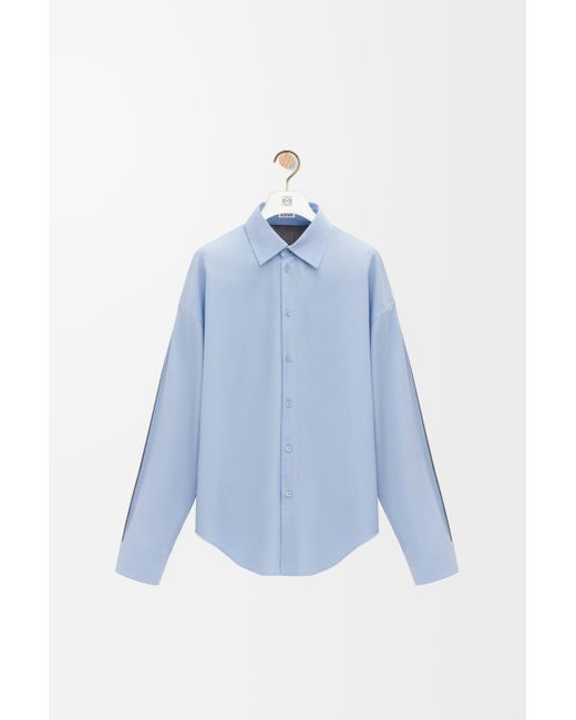 Camisa Híbrida En Lana Y Algodónsize Hombre Loewe de hombre de color Blue
