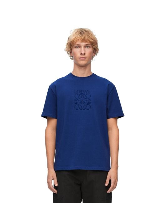 Loewe Blue Luxury Regular Fit T-shirt In Cotton for men