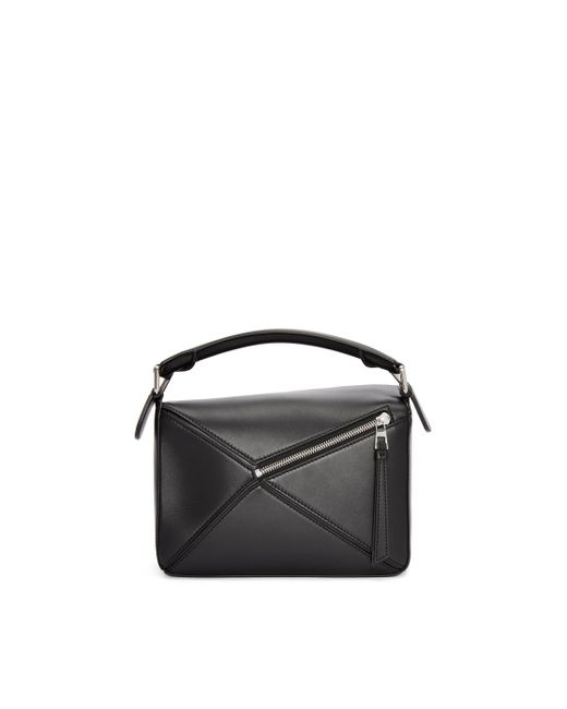 Loewe Black Luxury Small Puzzle Bag In Satin Calfskin For