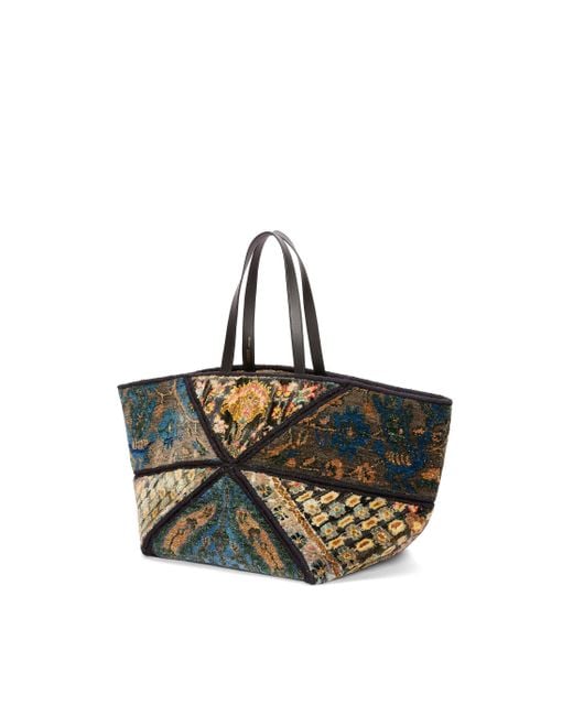 Loewe Multicolor Luxury Xxl Carpet Puzzle Fold Tote In Silk And Wool for men