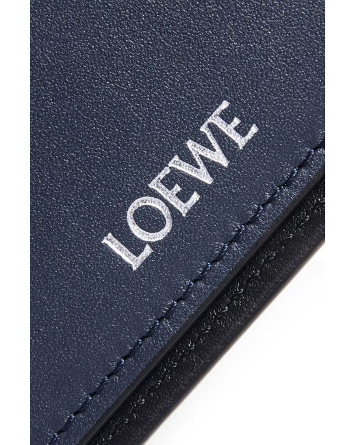 Loewe Blue Luxury Slim Bifold Cardholder In Shiny Nappa Calfskin For for men