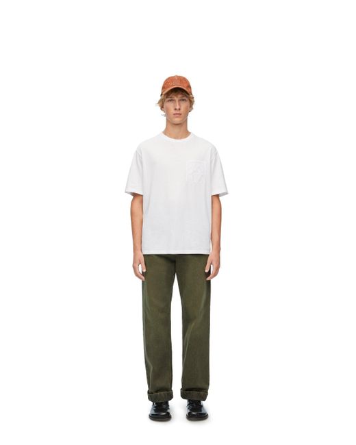 Loewe White Luxury Relaxed Fit T-shirt In Cotton for men