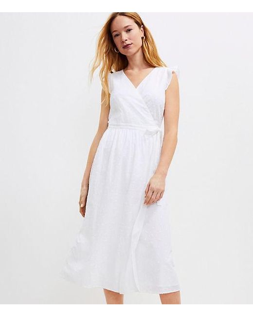 LOFT Petite Clip Ruffle Sleeve Midi 