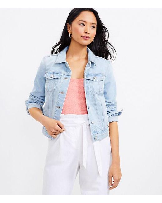 LOFT Denim Trucker Jacket in Blue | Lyst