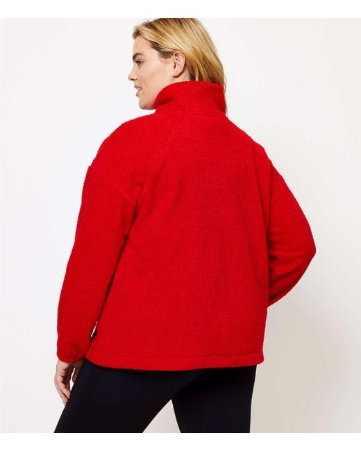 loft sherpa zip sweatshirt