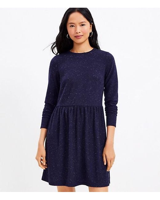 LOFT Flecked Button Back Swing Dress in 