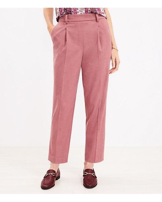 LOFT Pull On Taper Pants in Pink | Lyst