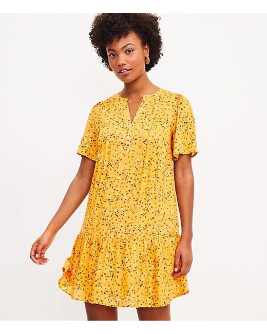 yellow flounce dress