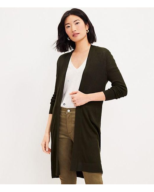LOFT Long Open Cardigan | Lyst