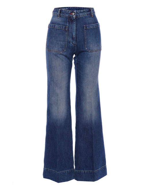 Victoria Beckham Alina Denim Jeans in Blue | Lyst