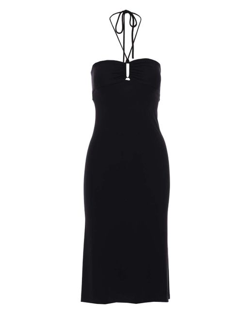 IRO Synthetic Zaret Piqué Halter Midi Dress in Black | Lyst