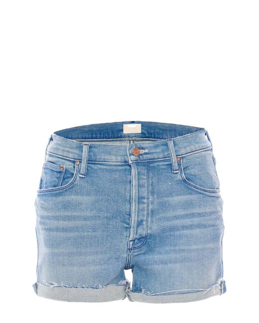 Mother The Proper Mid-rise Denim Shorts in Blue | Lyst