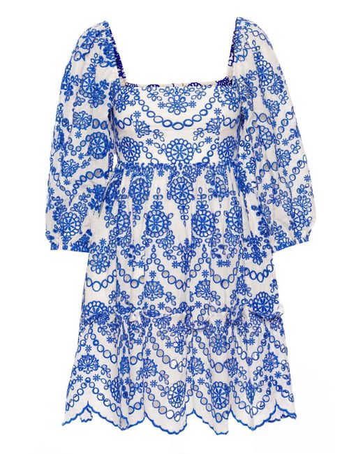 Cara Cara Cotton Sip Sip Mini Dress in Blue | Lyst UK