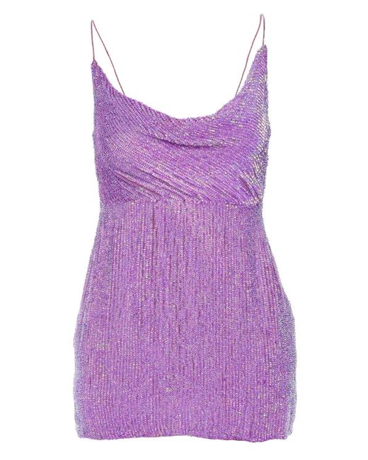 retroféte Jill Sequined Mini Dress in Purple | Lyst