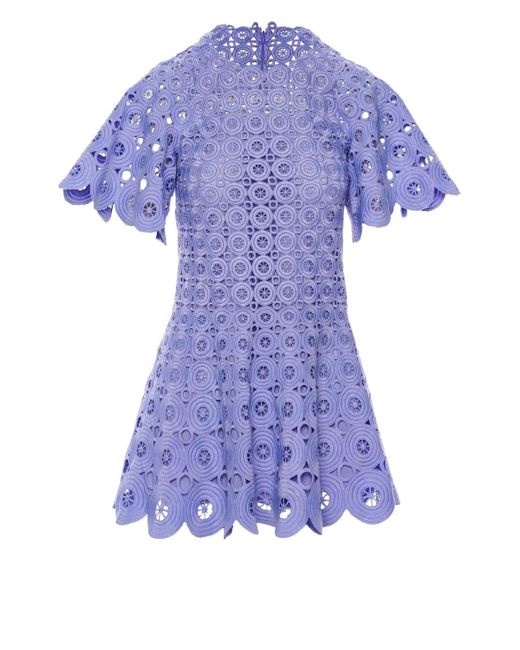 Jonathan Simkhai Mercy Circle Lace Mini Dress in Purple | Lyst