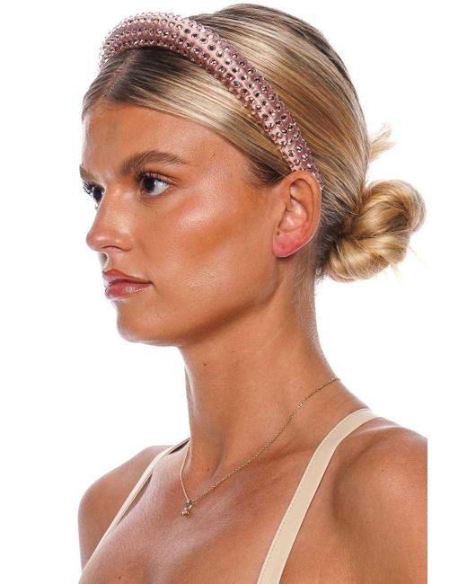 Jennifer Behr Christelle Crystal Embellished Headband in Pink | Lyst UK