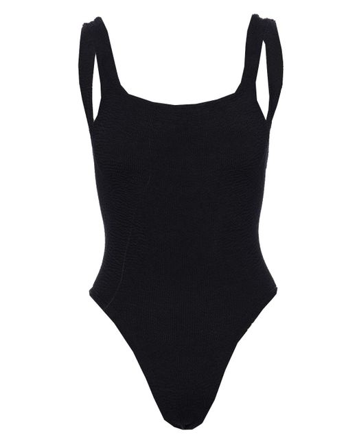Hunza G Synthetic Square Neck One Piece Swimsuit in Black | Lyst UK
