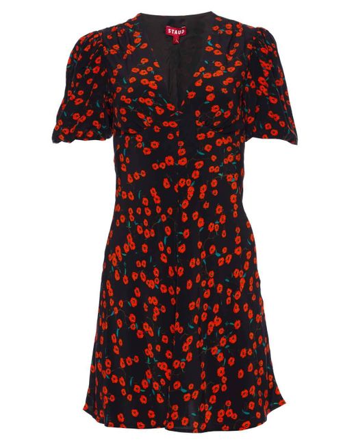 STAUD Synthetic Milla Field Mini Dress in Poppy (Red) | Lyst