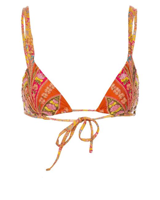 Agua Bendita Sunny Lula Triangle Bikini Top in Orange | Lyst