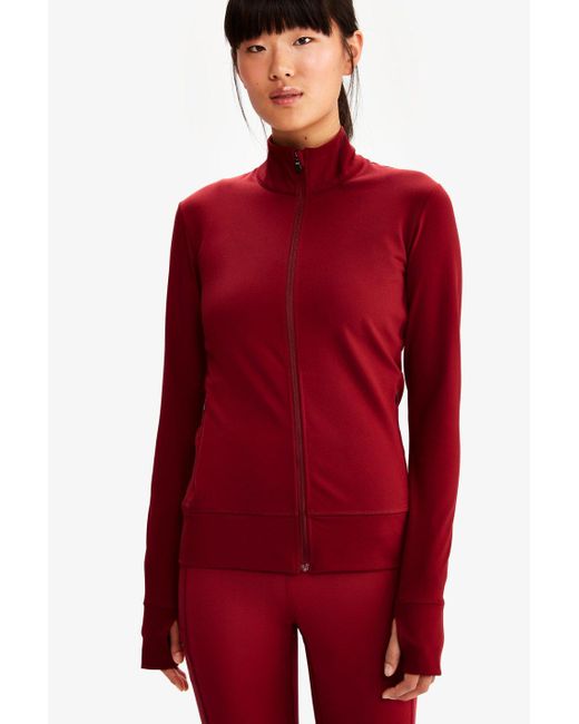Lolë Synthetic Essential Up Cardigan in Red - Lyst