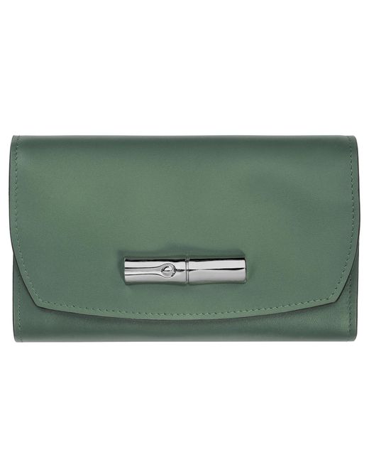 Longchamp Green Brieftasche im Kompaktformat Le Roseau