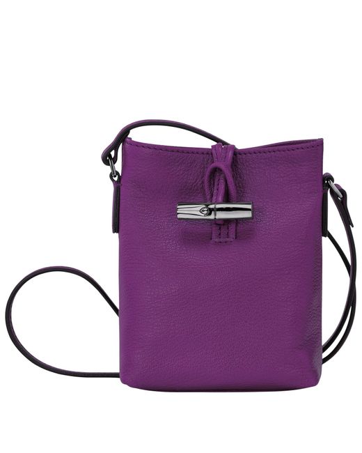Bolso bandolera XS Roseau Longchamp de color Purple