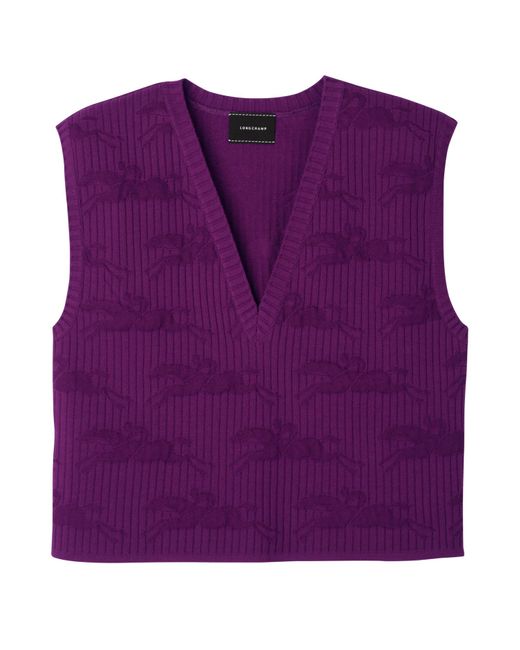 Longchamp Purple Ärmelloser Pullover