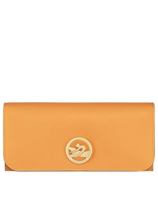 Portefeuille à rabat Box-Trot Longchamp en coloris Orange