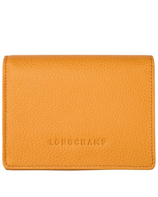 Longchamp Orange Brieftasche im Kompaktformat Le Foulonné
