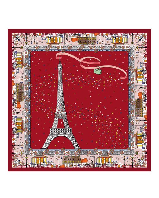 Pañuelo de seda Le Pliage in Paris Longchamp de color Red