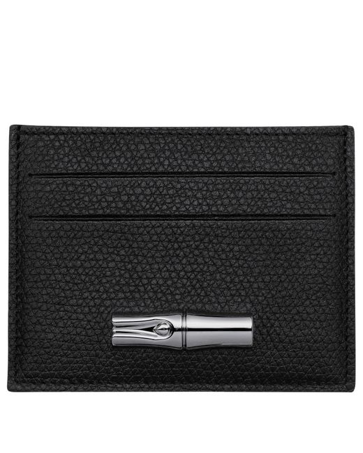 Longchamp Black Card Holder Le Roseau