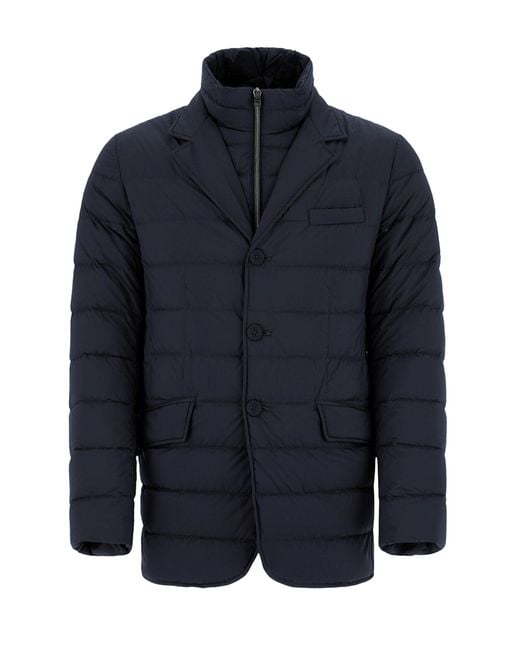 Herno Blue Down Jacket Double for men
