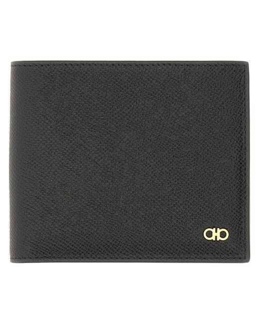 Ferragamo Black Gancini Wallet for men