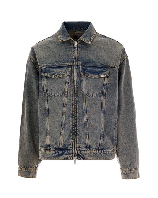 Represent Gray Denim Shirt Collar Jacket for men