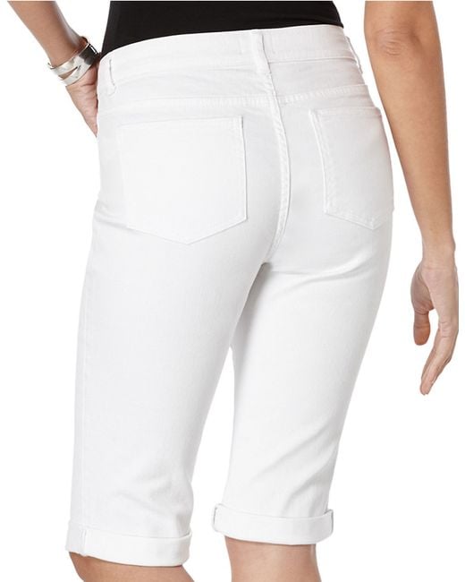 Rafaella Cuffed Denim Bermuda Shorts White in White Save 40 Lyst