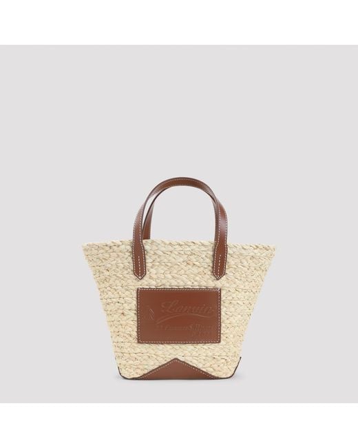 Lanvin Brown Catch Basket Handbag By