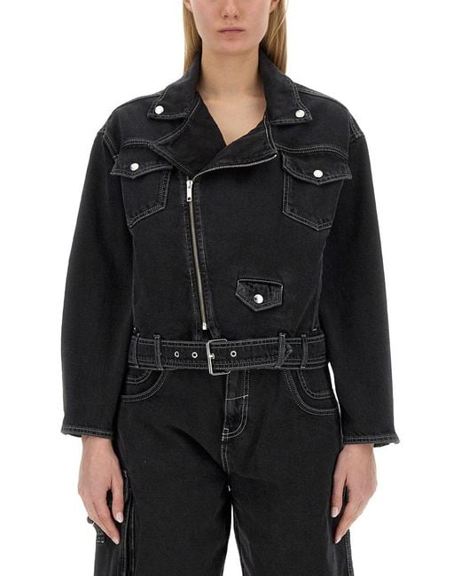 Moschino Black Cropped Denim Jacket