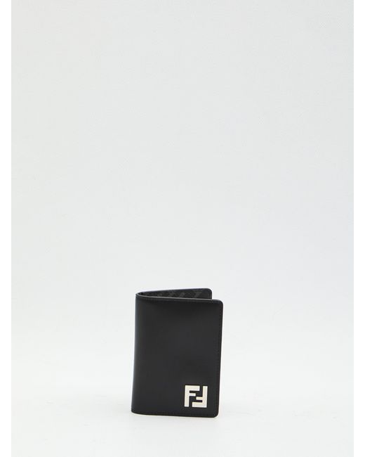 Fendi White Squared Ff Card Holder for men