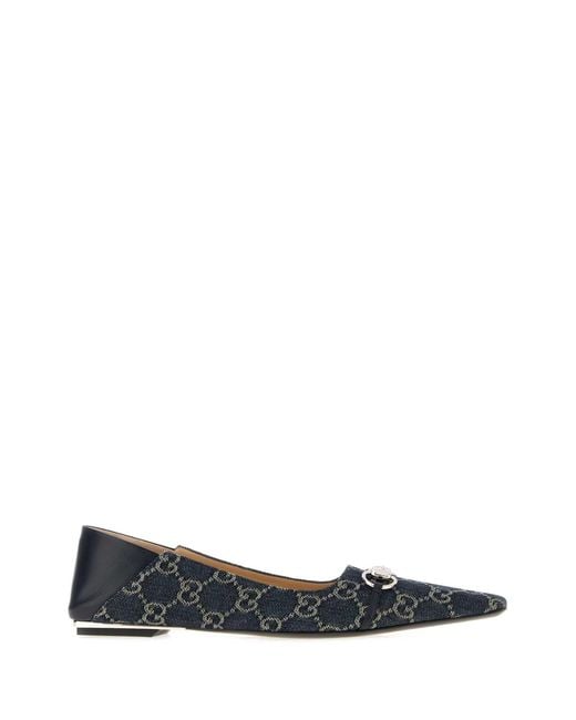 Gucci Black Logo Ballet Flats