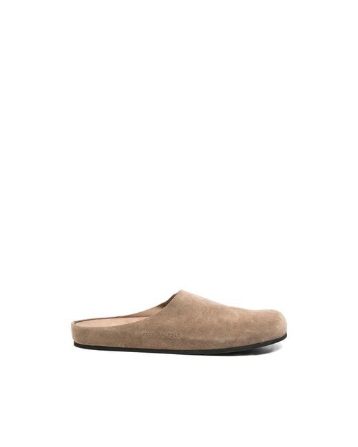 Common Projects Brown Clogs Slip-On Calf Suede
