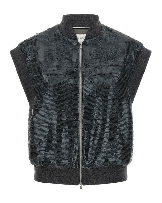 Peserico Black Sequin Vest