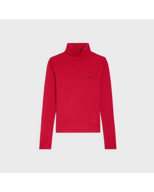 Céline Red Turtleneck Sweater