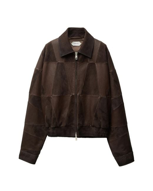 Versace Brown Leather Jacket for men