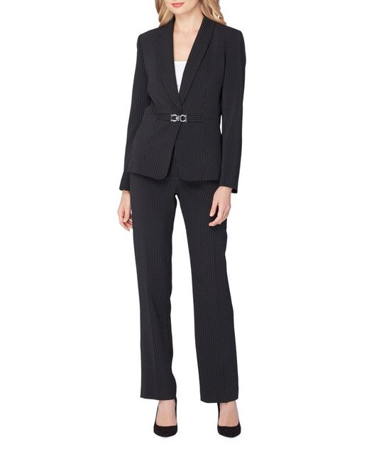 Tahari Petite Shawl Collar Blazer And Pants Suit Set in Black - Save 48 ...