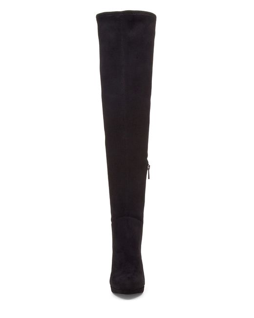 Jessica simpson Grandie Microsuede Knee-high Boots in Black | Lyst