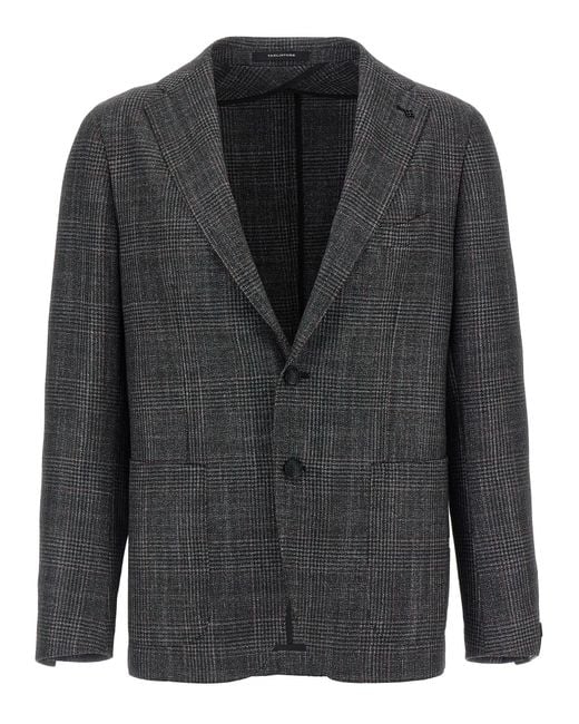 Tagliatore Black Check Patterned Blazer for men